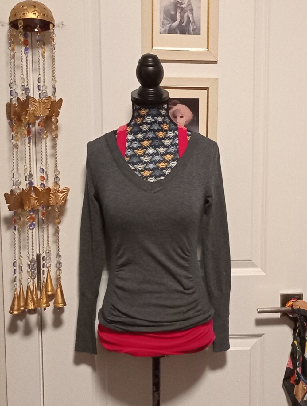Blue Takeout V-neck sweater